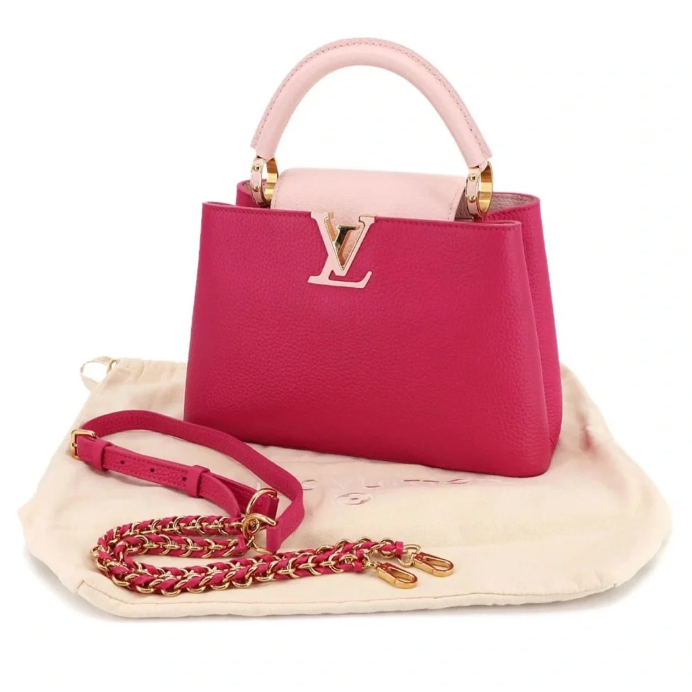 LOUIS VUITTON Capucines BB 2way Hand Shoulder Bag Taurillon Pink 90302134 - Picture 1 of 11
